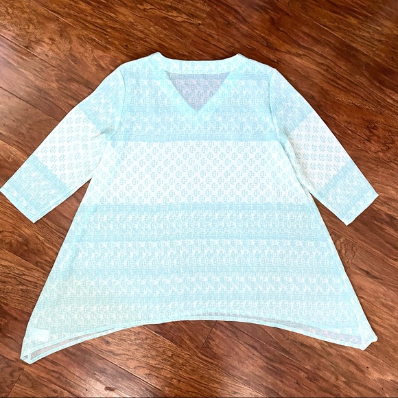 Indigo Soul Sharkbite Sheer Top Sz Large - Picture 6 of 8